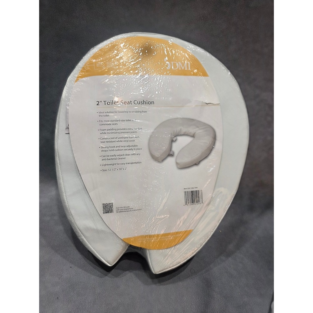 DMI 2 Inch Toilet Seat Cushion White Foam Padded Vinyl Cover 520-1246-1900 NEW